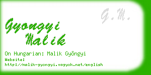 gyongyi malik business card