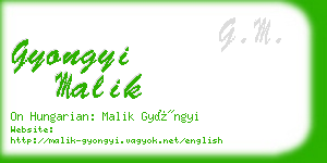 gyongyi malik business card